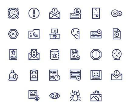 Error Message including 28 Retina Ready Bold Line Vector Illustrations 스톡 일러스트