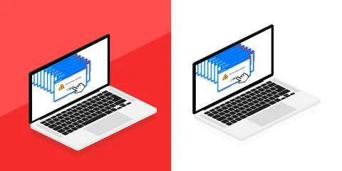 Error message on laptop screen. Critical error. System fail window. Stock-Illustration