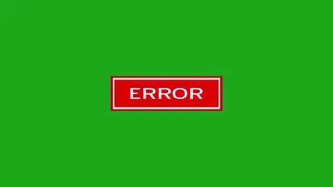 Error message motion graphics with green screen background Stock Footage 264006887