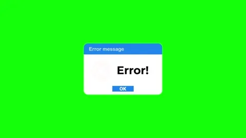 Error Message Pop Up Alert Animation on Green Screen Perfect for System Error Stock Footage 312416306