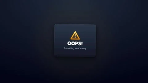 Error message pop-up notification with warning and oops text on dark backgr.. Stock Footage 337565840