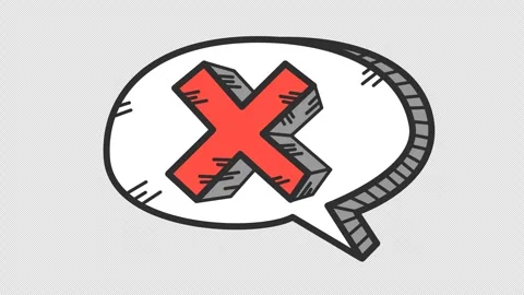 Error message speech bubble in doodle style in cartoon animation. Alpha channel. Stock Footage 313949825