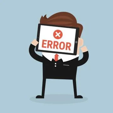 Error message on tablet Stock Illustration
