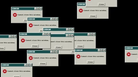 Error Message Window Animation Computer Screen Glitch Digital Error Stock Footage 342592523