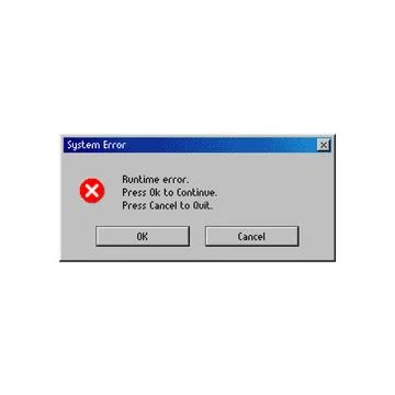 Error message window on computer system warning Illustrazione stock