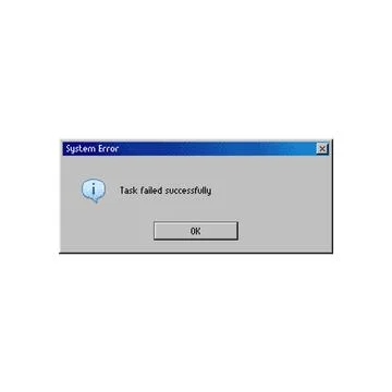 Error message window, PC system fail error warning Stock Illustration