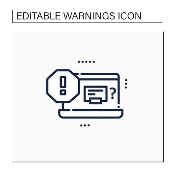 Error notification line icon Stock Illustration
