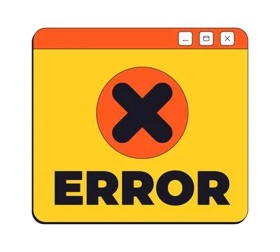 Error notification neo brutalism pop-up UI window 스톡 일러스트