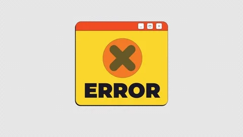 Error notification neo brutalism popup UI window animation Stock Footage 333111785