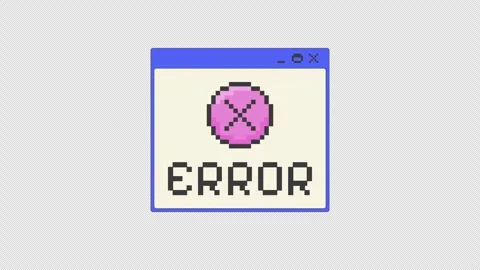 Error notification pixel art pop-up window UI overlay animation Stock Footage 333308958