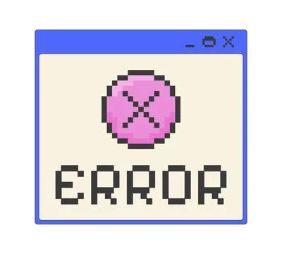 Error notification pixel art popup window UI overlay Stock Illustration