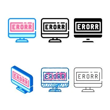 Error operating system color icon vector series Illustrazione stock