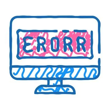 Error operating system icon doodle illustration Stock Illustration