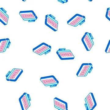 Error operating system isometric icon seamless pattern Stock Illustration