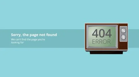 Error page not found with old vintage tv television Stock Illustration