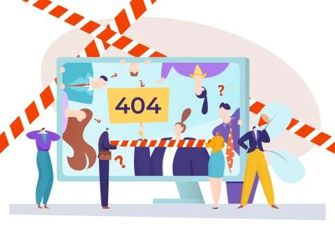 Error page, problem with flat internet and web warning, vector illustration イラスト素材