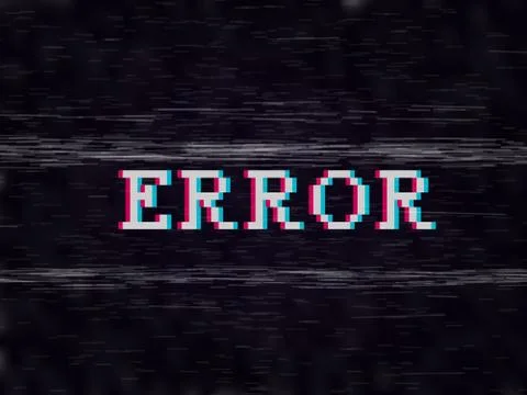 Error Pixel Style Glitch VHS Retro Effect Stock Illustration