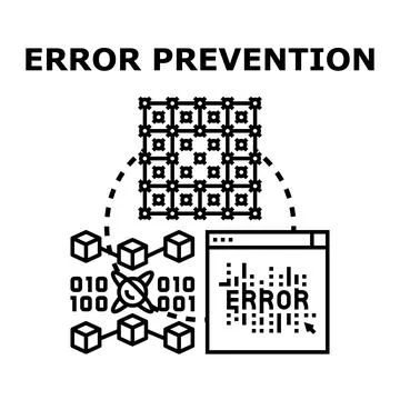 Error prevention and data security concept planning Stockillustratie