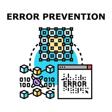 Error prevention and data security concept planning Stock Illustration