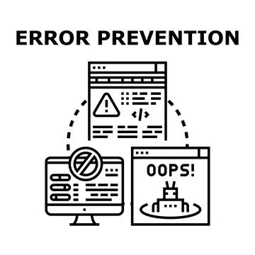 Error prevention concept for digital development and software testing Stock Illustration