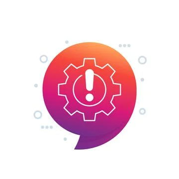 Error in process icon with a gear, vector Stockillustratie