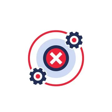 Error in process, operation icon, vector 스톡 일러스트