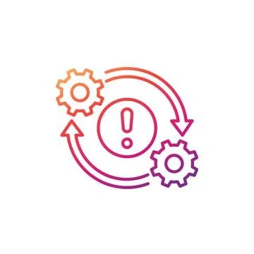 Error in process, operations line icon 库存插图