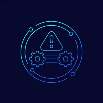 Error in process or operations line vector icon Ilustración de archivo