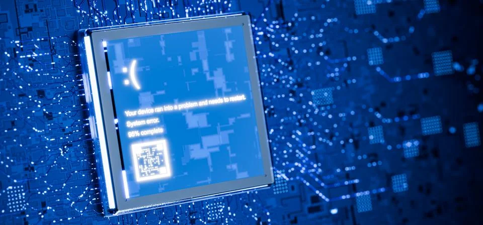 Error in the program. Antivirus. Hacking the system. Strike crowd. Operatin.. Stock Illustration