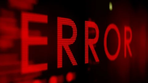 Error in program code listing, red crash on software developer screen Stock Footage 123774554