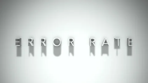 Error rate 3D title animation with shadows on a white background Stock Footage 296801177