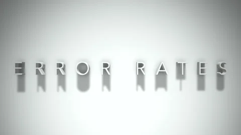 Error rates 3D title animation with shadows on a white background Stock Footage 297801916