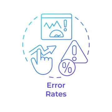 Error rates blue gradient concept icon Illustrazione stock