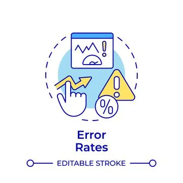 Error rates multi color concept icon Stock Illustration