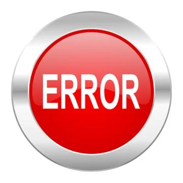 Error red circle chrome web icon isolated. Illustrazione stock