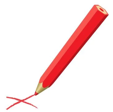 Error red pencil correction writing sketch drawing blue note info Stock Illustration