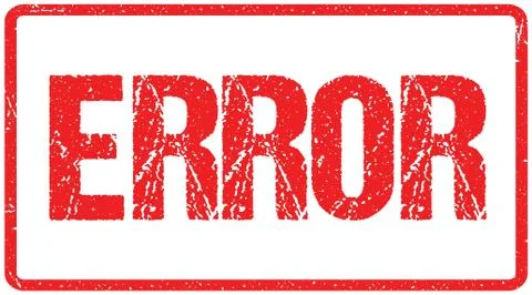 Error Red Seal Rough Letters Isolated on White. Red Ink Grunge Rubber Stamp I Stock Illustration