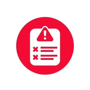 Error report, failed test vector icon Stock Illustration