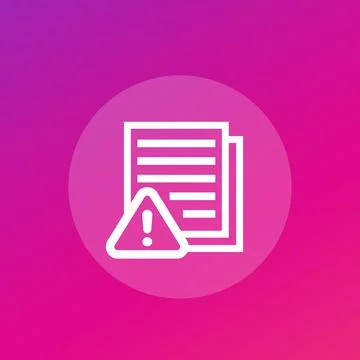 Error report, failed tests icon, vector Illustrazione stock