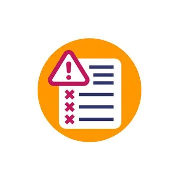 Error report icon on white, vector Stockillustratie