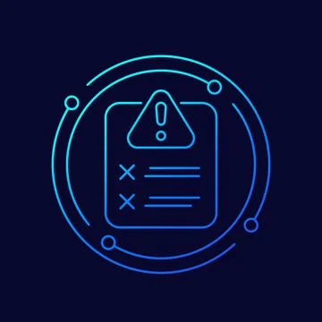 Error report line icon for web, vector 스톡 일러스트