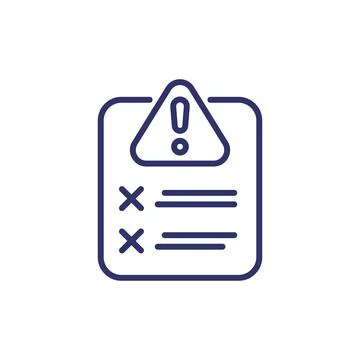 Error report or failed test line icon Stockillustratie