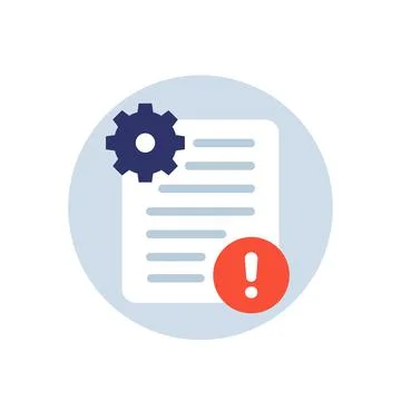 Error report or failed test icon, vector Ilustración de archivo