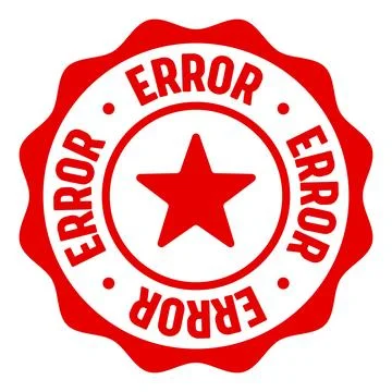 Error seal badge. error label sticker. Vector sign Stockillustratie