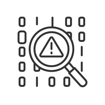 Error search icon in line design. error, search, magnifier, alert, warning Stock Illustration