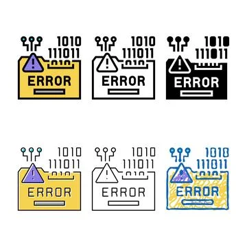 Error series system color icon vector 스톡 일러스트