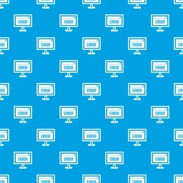 Error sign on a computer monitor pattern seamless blue Stock Illustration