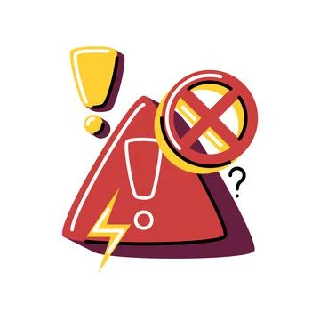 Error sign. Vector icon in bold line style Stock Illustration