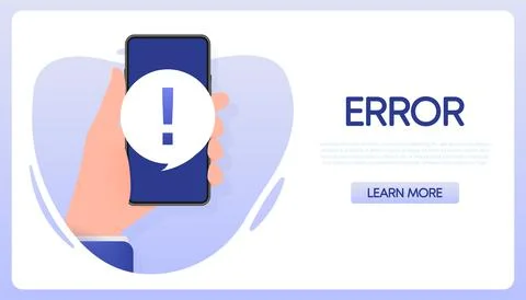 Error smartphone vector icon. Message notification icon. Vector illustration. Stock Illustration