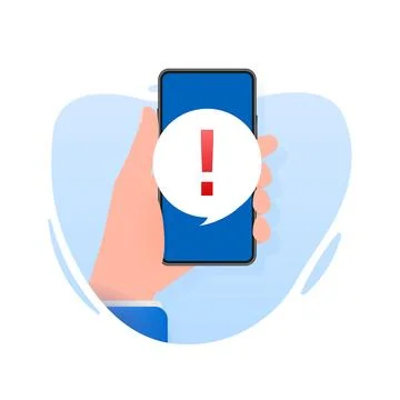 Error smartphone vector icon. Message notification icon. Vector illustration. Stockillustratie